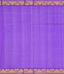 Grey Handloom Korvai Silk Cotton Saree With Purple Border-Grey