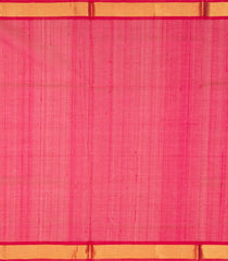 Green Handloom Silk Cotton Saree With Contrast Pink Pallu-Green