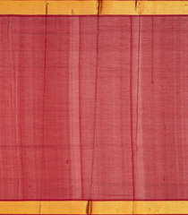 Cream Handloom Plain Silk Cotton Saree With Contrast Crimson Pallu-Cream