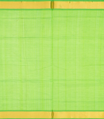 Aquamarine  Handloom Plain Silk Cotton Saree With Contrast Green Pallu-Aquamarine