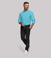 Cyan All-Over Printed Formal Shirt-Cyan