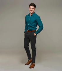 Dark Teal Solid Formal Shirt-Teal