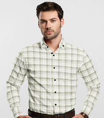 Off White Checked Formal Shirt-Off White