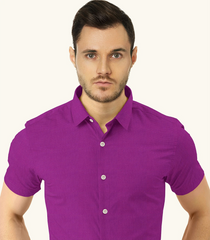 Magenta Solid Textured Formal Shirt-Magenta