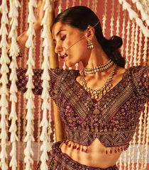 Majestic Purple Embroidered Lehenga Set-Purple