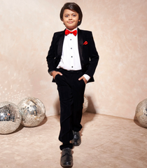 Classic Black kids party wear suit -Black