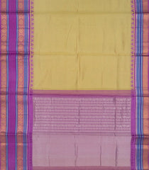 Yellow Handloom Chirala Soft Silk Saree With Purple Border-Yellow