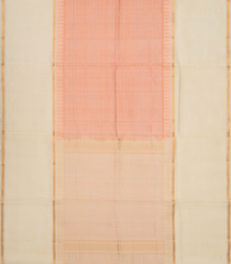 Light Peach Handloom Chirala Soft Silk Saree With Zari Checks-Light Peach