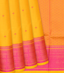 Yellow Soft Silk Saree With Diamond Motifs-Yellow