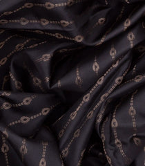 Black Soft Silk Saree With Stripes-Black