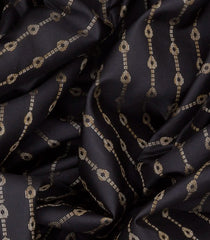 Black Handloom Soft Silk Saree With Zari Stripes-Black