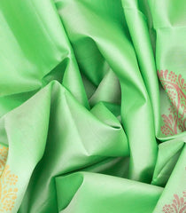 Light Green Handloom Soft Silk Saree With Mango Buttas-Light Green