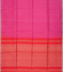 Hot Pink Soft Silk Saree With Broken Stripes-Hot Pink