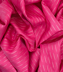 Hot Pink Soft Silk Saree With Broken Stripes-Hot Pink