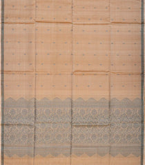 Light Peach Handloom Soft Silk Saree With Floral Motifs-Light Peach