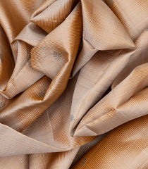 Light Peach Handloom Soft Silk Saree With Floral Motifs-Light Peach