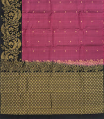 Chestnut Pink Handloom Soft Silk Saree With Floral Motifs-Chestnut Pink