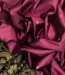 Chestnut Pink Handloom Soft Silk Saree With Floral Motifs-Chestnut Pink