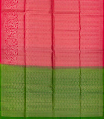 Hot Pink Handloom Soft Silk Saree With Peacock Floral Motifs-Hot Pink