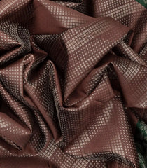 Chocolate Brown Handloom Soft Silk Saree With Diagonal Motifs-Brown