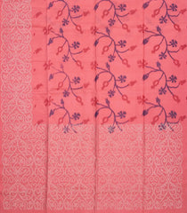 Baby Pink Handloom Soft Silk Saree With Tie & Dye Floral Motifs-Baby Pink