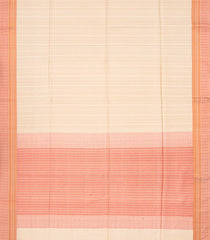 Cream Handloom Soft Silk Saree With Stripes-Cream