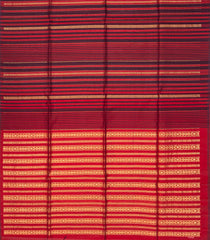 Crimson Handloom Soft Silk Saree With Meena Stripes-Crimson