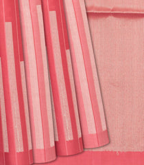 Baby Pink Handloom Soft Silk Saree With Stripes-Baby Pink