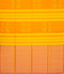 Mustard Handloom Soft Silk Saree With Stripes & Buttas-Mustard