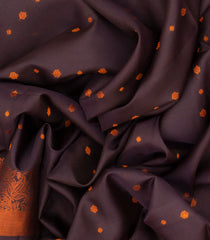 Black Handloom Soft Silk Saree With Floral Motifs-Black