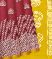 Maroon Handloom Soft Silk Saree With Temple Buttas-Maroon