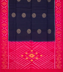 Midnight Blue Handloom Soft Silk Saree With Floral Buttas-Midnight Blue