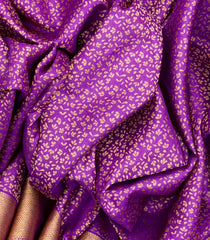 Purple Handloom Soft Silk Saree With Floral Motifs-Purple