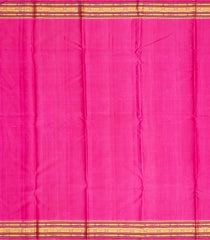 Hot Pink Handloom Soft Silk Saree With Stripes & Buttas-Hot Pink