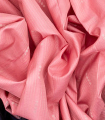 Baby Pink Handloom Soft Silk Saree With Stripes-Baby Pink