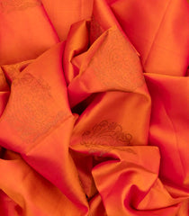 Orange Handloom Soft Silk Saree With Floral Buttas-Orange