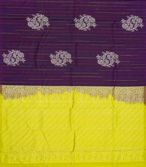 Magenta Handloom Soft Silk Saree With Stripes & Buttas-Magenta