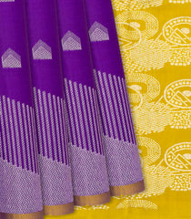 Purple Handloom Soft Silk Saree With Temple Motifs-Purple