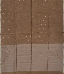 Taupe Handloom MungaTussar Silk Saree With Kamalam Motifs-Taupe