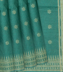 Sea Green Woven Tussar Silk Saree With Kamalam Motifs-Sea Green