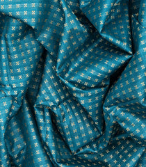 Steel Blue Woven Tussar Silk Saree With Cross Motifs-Steel Blue