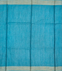 Steel Blue Woven Tussar Silk Saree With Cross Motifs-Steel Blue