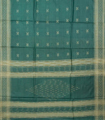 Sea Green Woven Tussar Silk Saree With Cross Buttas-Sea Green