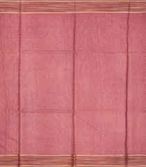 Dusty Pink Handwoven Tussar Silk Saree With Dotted Stripes-Dusty Pink