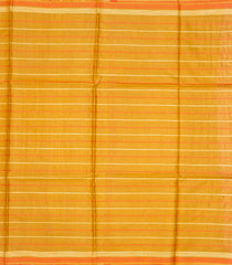 Mustard Handwoven Tussar Silk Saree With Stripes-Mustard