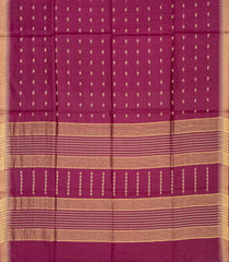 Magenta Handwoven Tussar Silk Saree With Rudraksham Motifs-Magenta