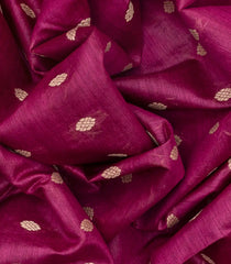 Pink Handwoven Tussar Silk Saree With Floral Motifs-Pink