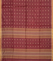 Chestnut Pink Handwoven Tussar Silk Saree With Floral Motifs-Chestnut Pink