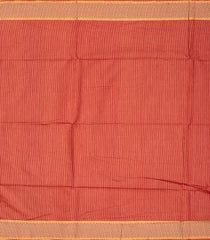 Orange Handwoven Tussar Silk Saree With Striped Pallu-Orange