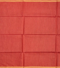 Rust Handwoven Plain Tussar Silk Saree -Rust